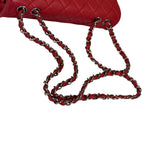 Chanel Red Quilted Caviar Leather Flap Bag 2008