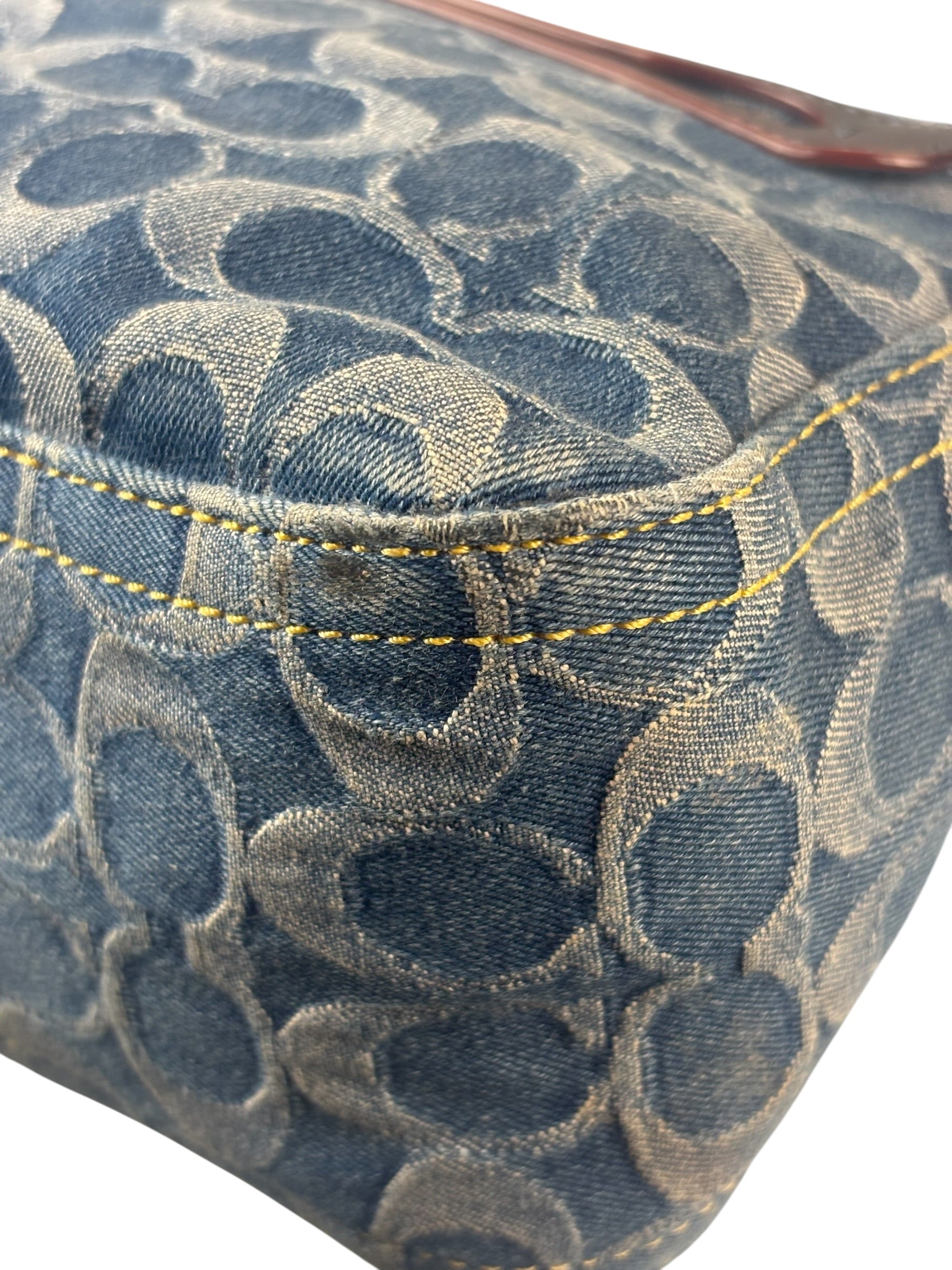 Coach Signature Blue Jacquard Denim Soft Tabby Shoulder Bag
