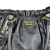 Prada Black Leather Vitello Daino Handbag
