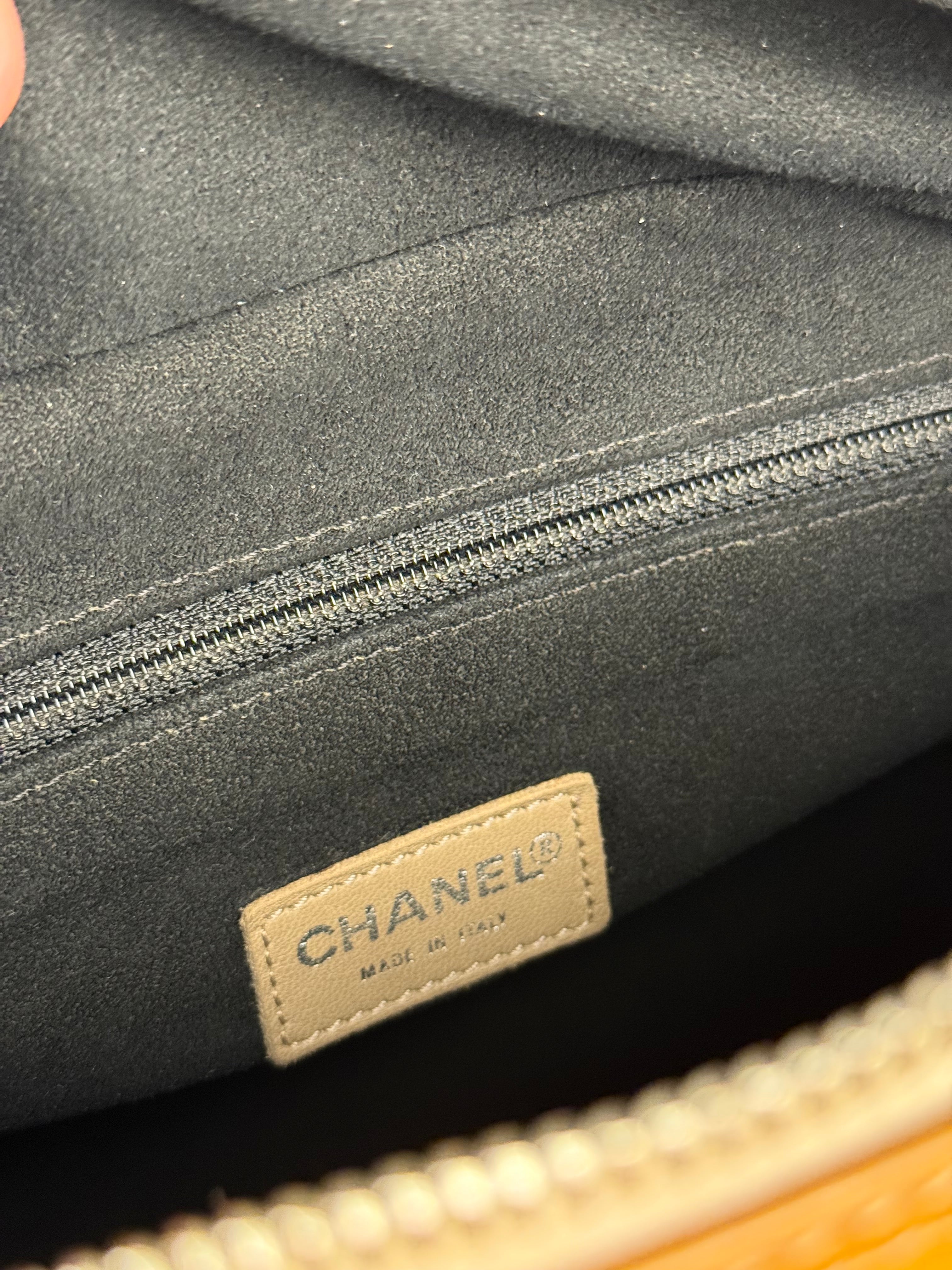 Chanel Vintage Patent Chocolate Bar Bowler Bag