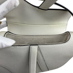 Christian Dior White Leather Saddle Hand Bag