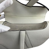Christian Dior White Leather Saddle Hand Bag