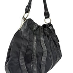 Prada Black Tessuto Nylon/Leather Waves Shoulder Bag