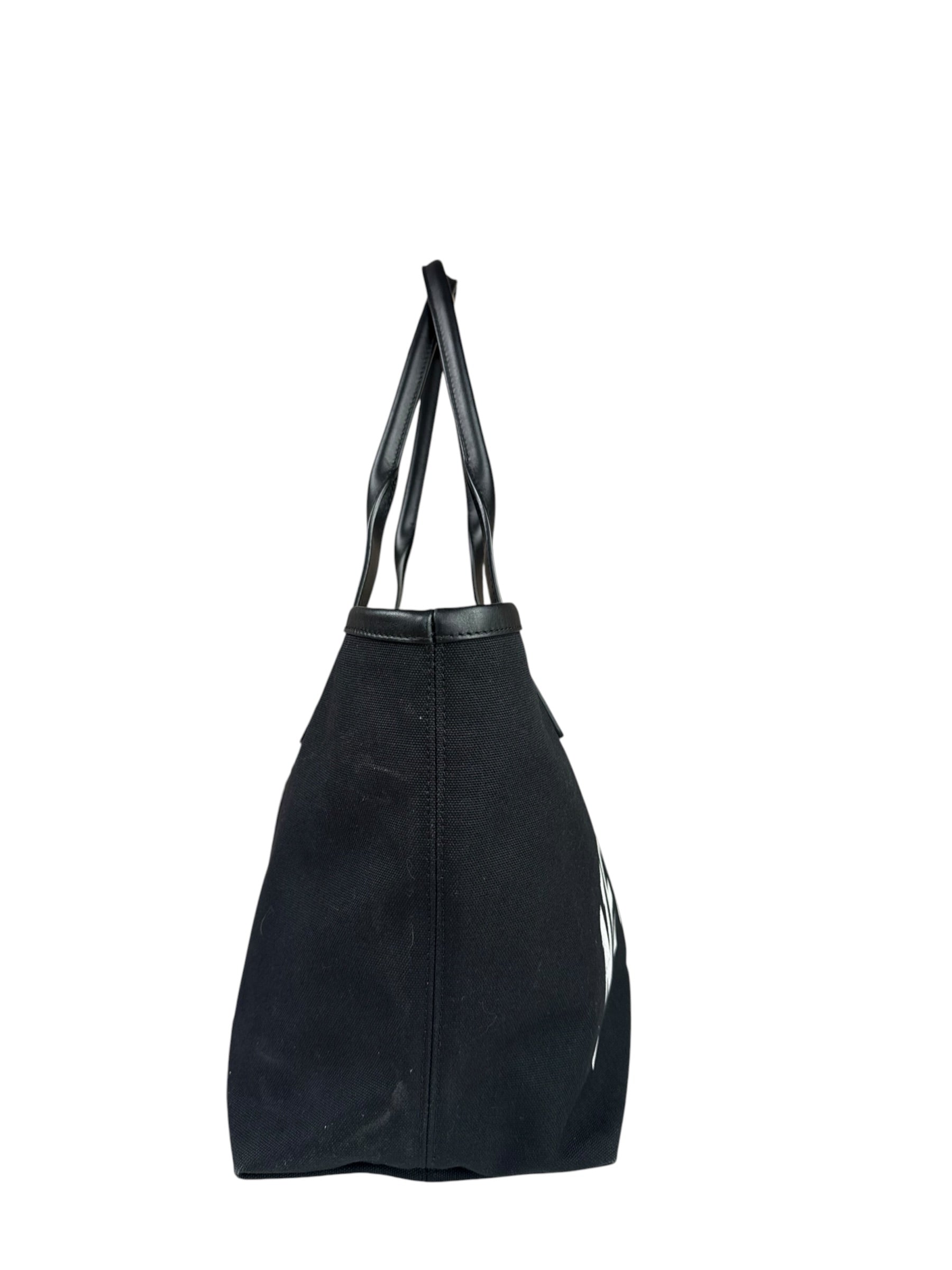 Prada Green Saffiano Leather Medium Double Tote Bag