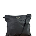 Prada Black Vela Nylon Flat Crossbody Bag