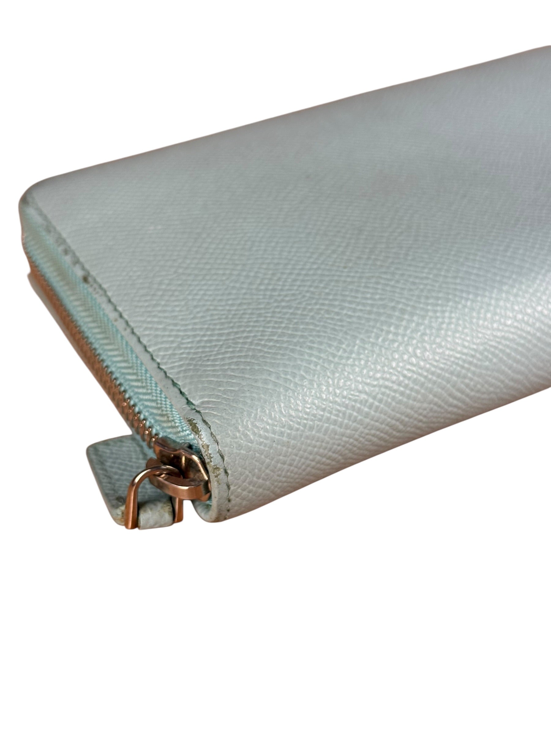 Bvlgari Blue Leather Long Zippy Wallet