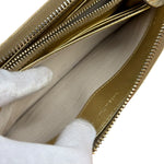 Prada Metallic Gold Saffiano Leather Zip-Around Wallet