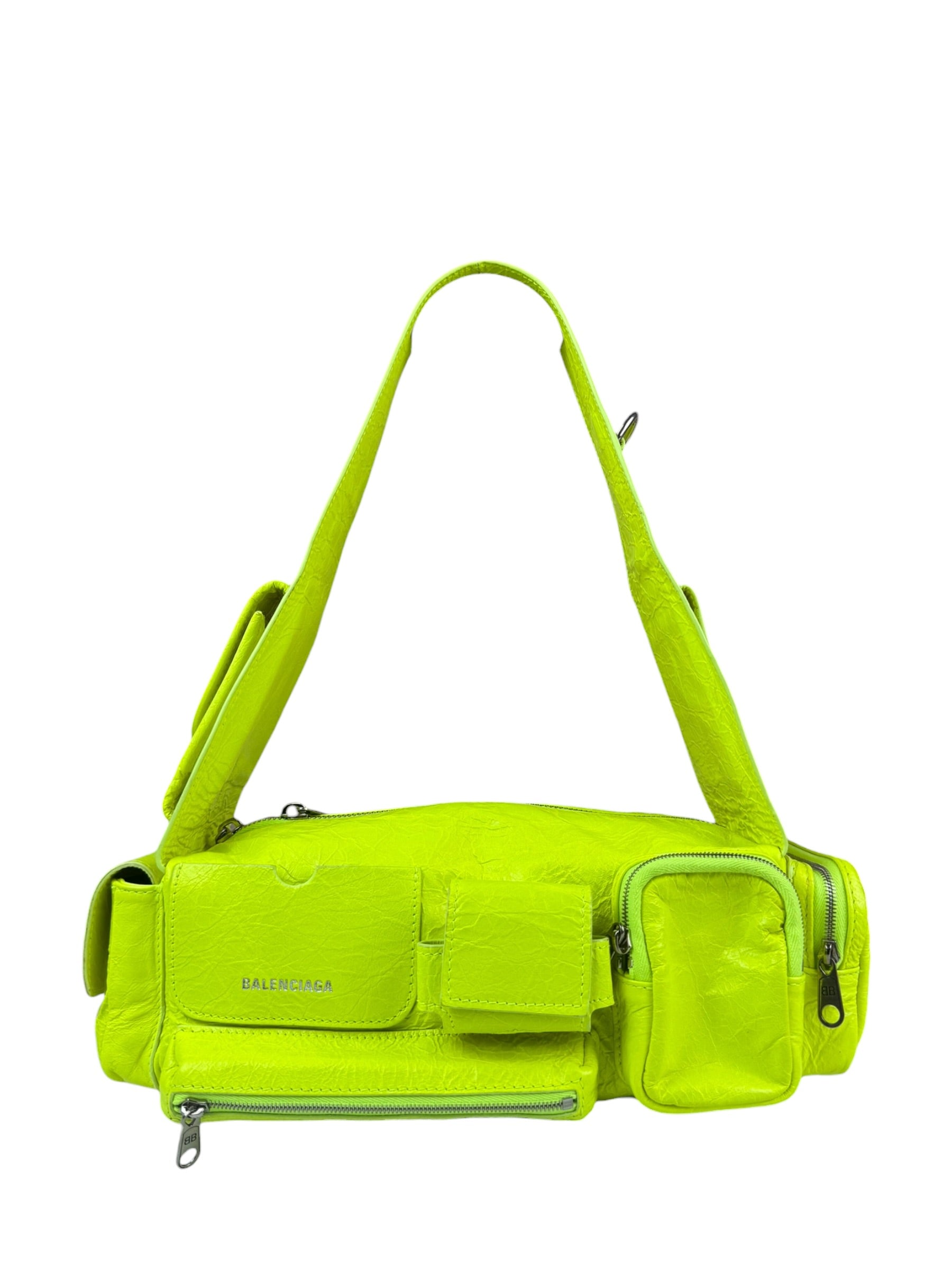 Balenciaga Fluo Yellow Leather Super Busy XS Sling Bag