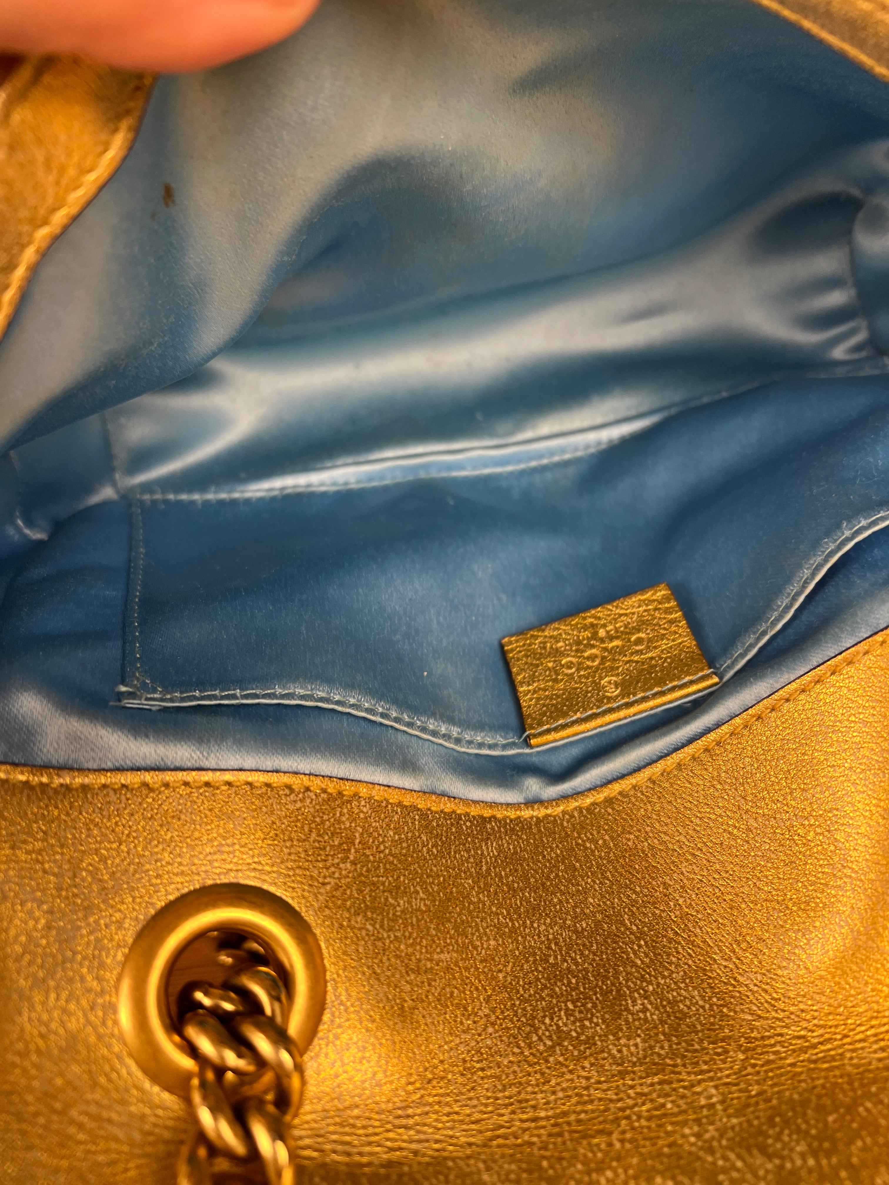 Gucci GG Metallic Marmont S Flap Bag