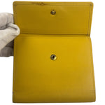 Yves Saint Laurent Yellow Leather Square Compact Wallet