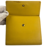 Yves Saint Laurent Yellow Leather Square Compact Wallet