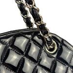 Chanel Large Black Patent Leather Mademoiselle Bowling Bag 2011-12