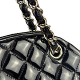 Chanel Large Black Patent Leather Mademoiselle Bowling Bag 2011-12