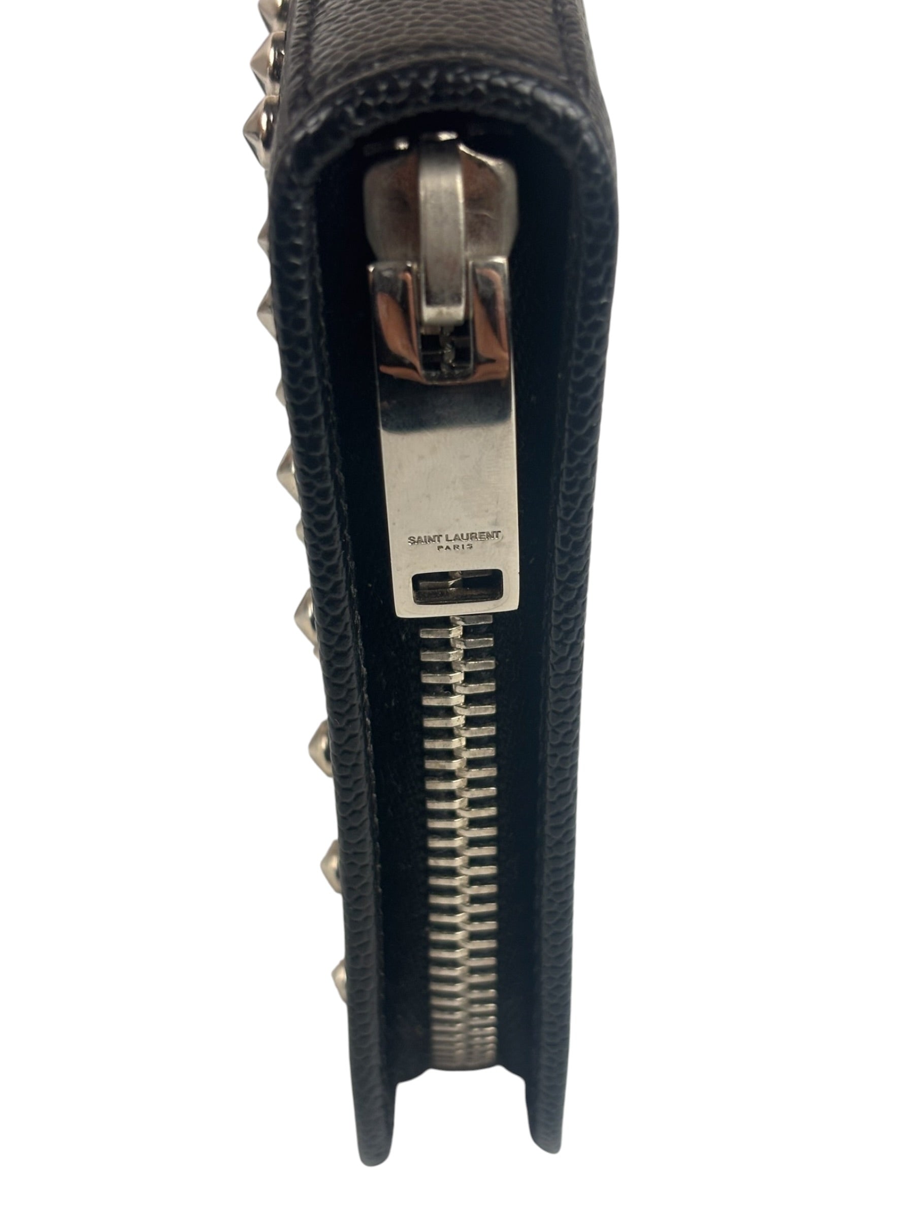 Saint Laurent Black Studded Long Wallet