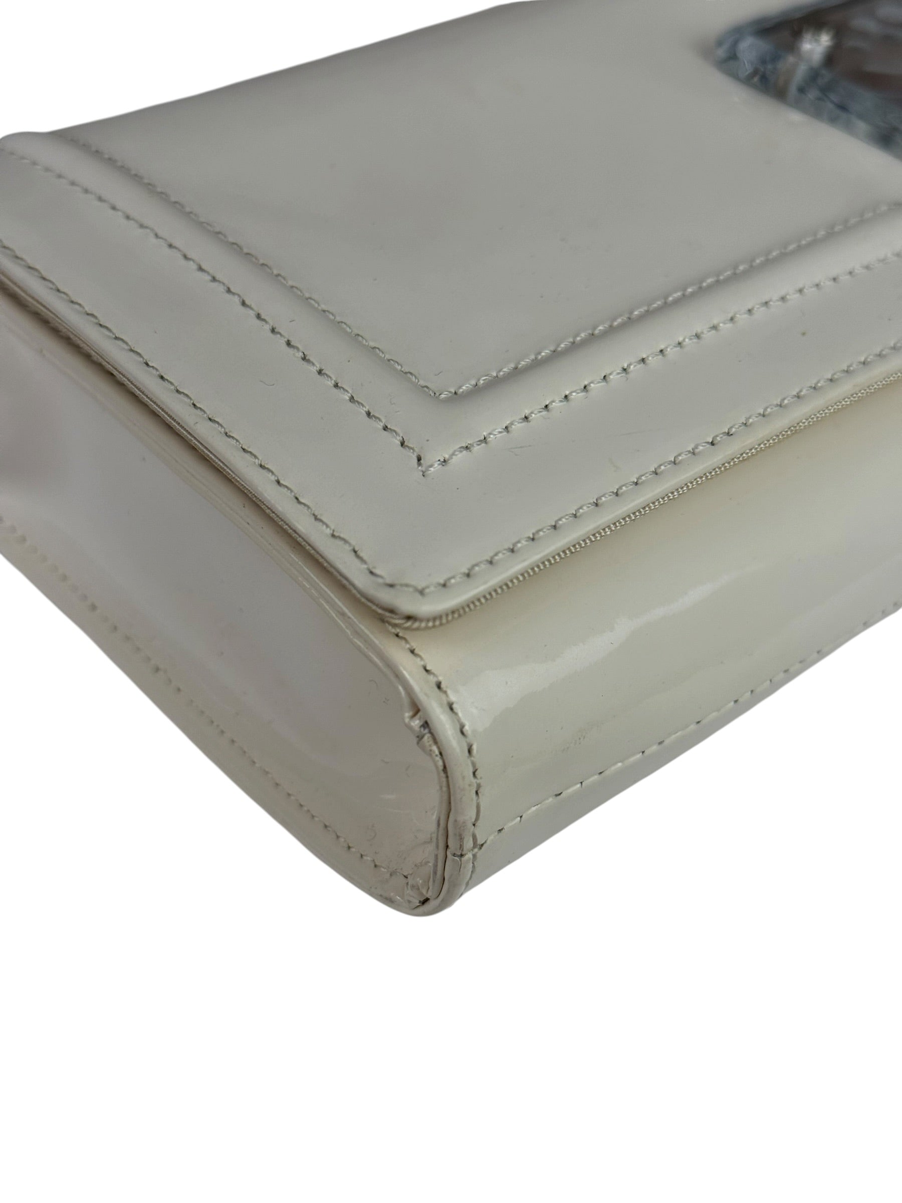 Jean Paul Gautier White Patent Leather Clutch Wallet