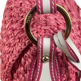 Fendi Pink Raffia Mini Chef Bag