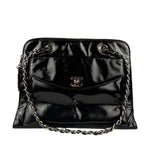 Chanel Vintage Black Patent Leather Envelope Chain Shoulder Bag 1998