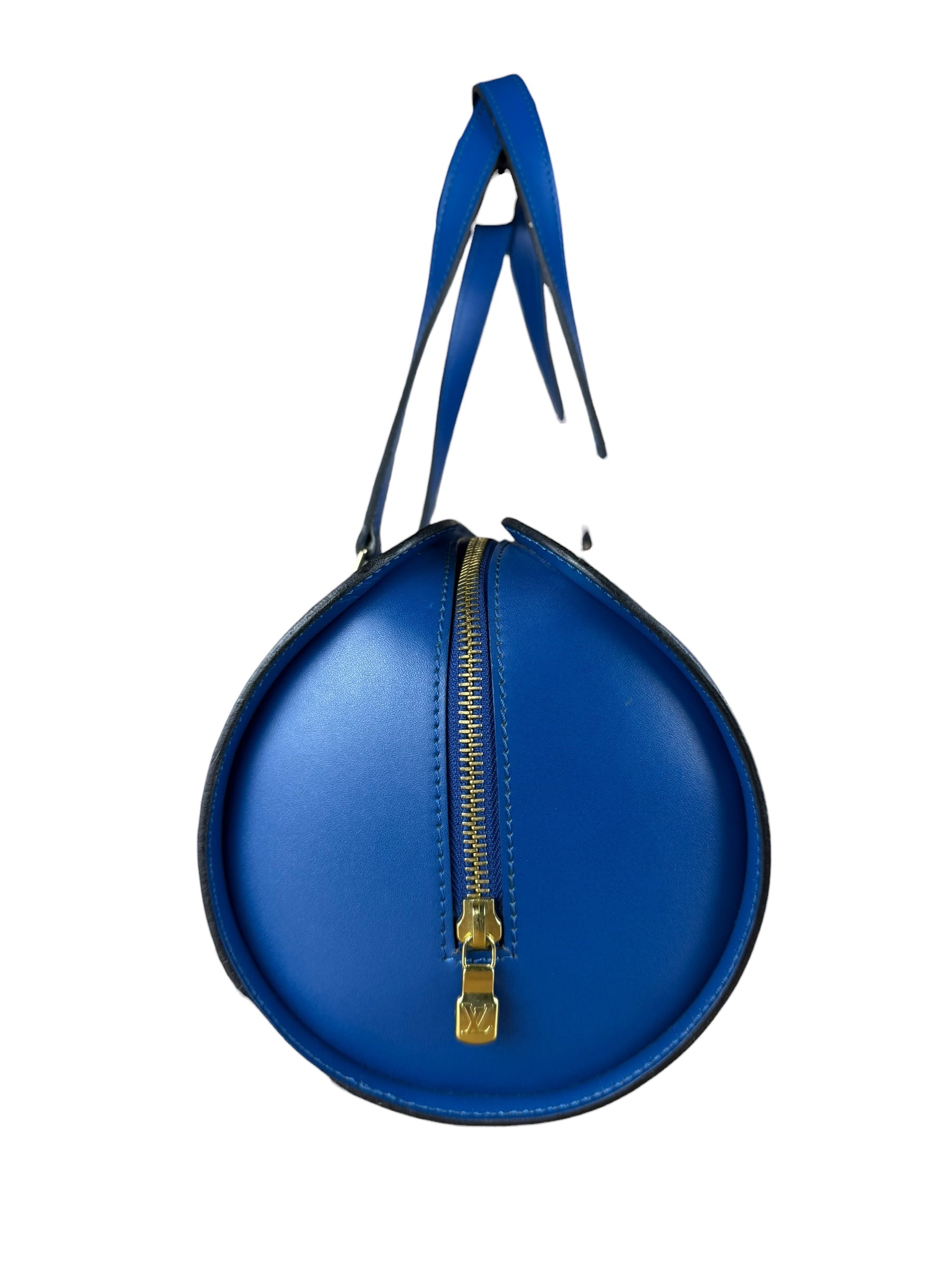 Louis Vuitton Blue Epi Soufflot Handbag