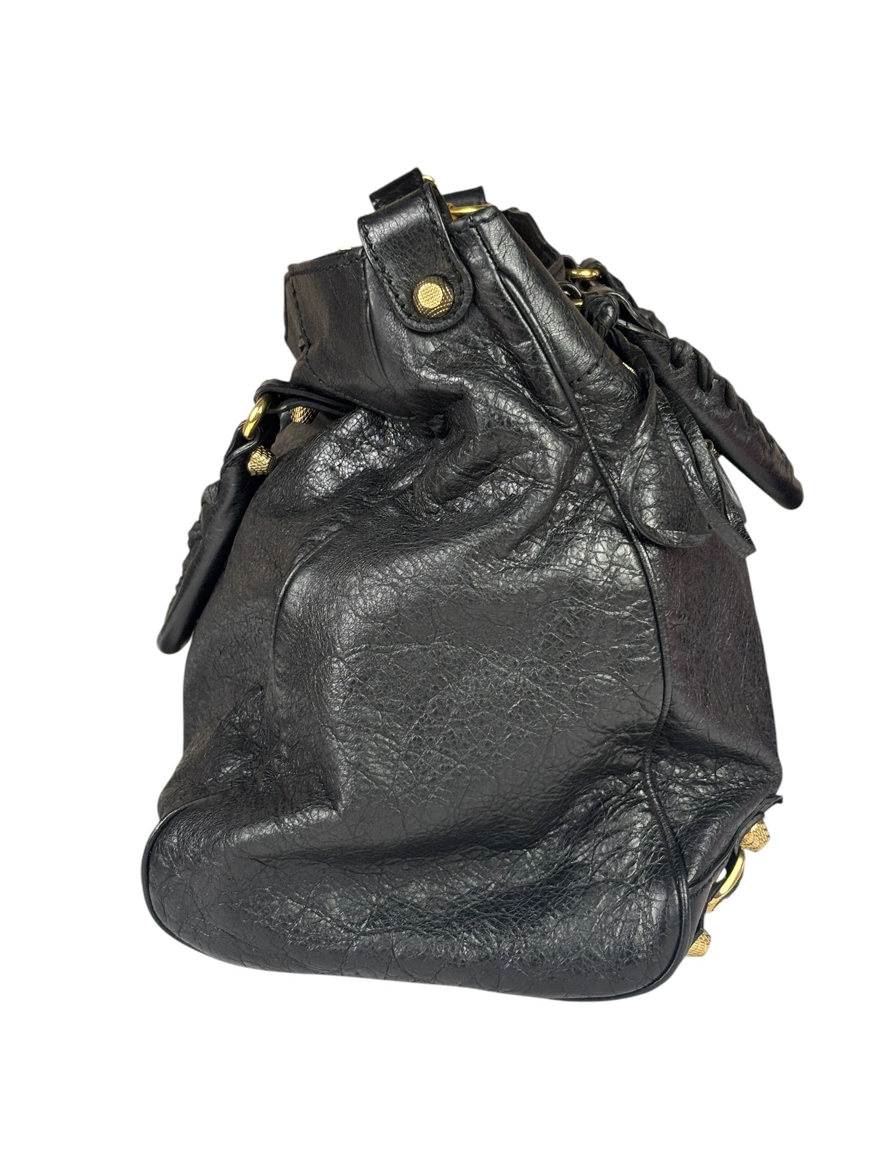 Balenciaga Black Leather Giant 12 City Bag