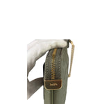 Coach Military Green Leather Signature Wristlet