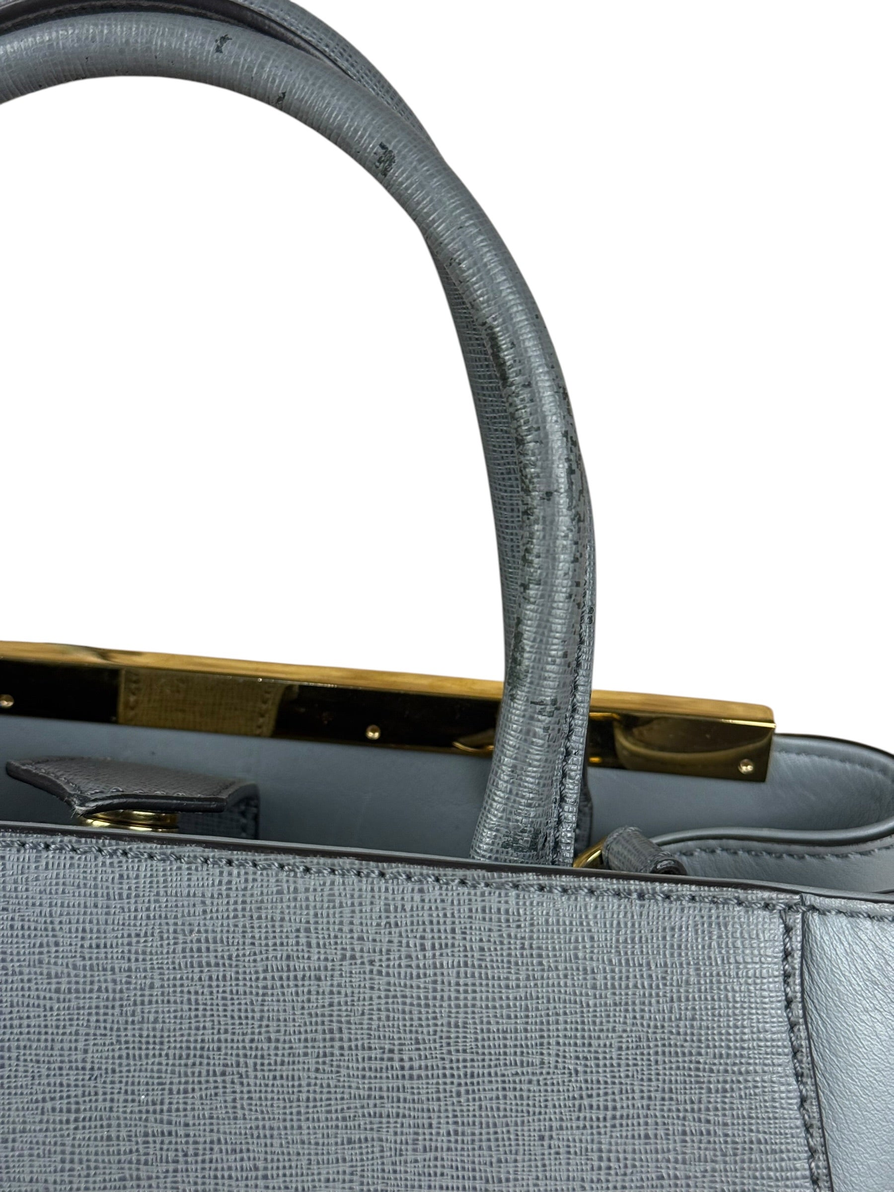 Fendi Grey Leather 2Jours Tote/Hand Bag