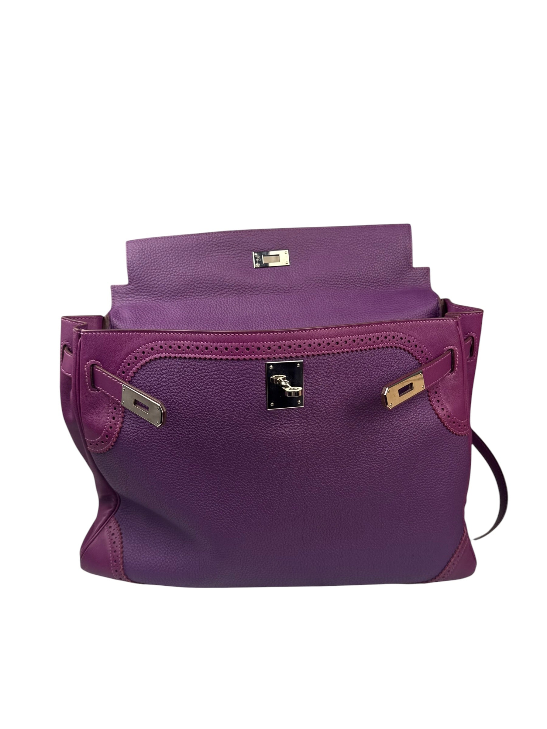 Hermes Kelly 35 Purple Ghillies Swift Togo Leather Handbag 2015