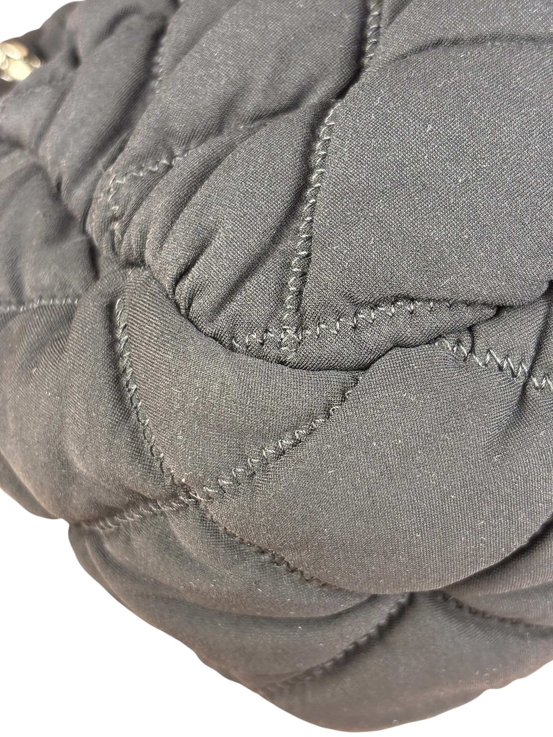 Chanel Black Quilted Satin Chain Shoulder Bag 2008