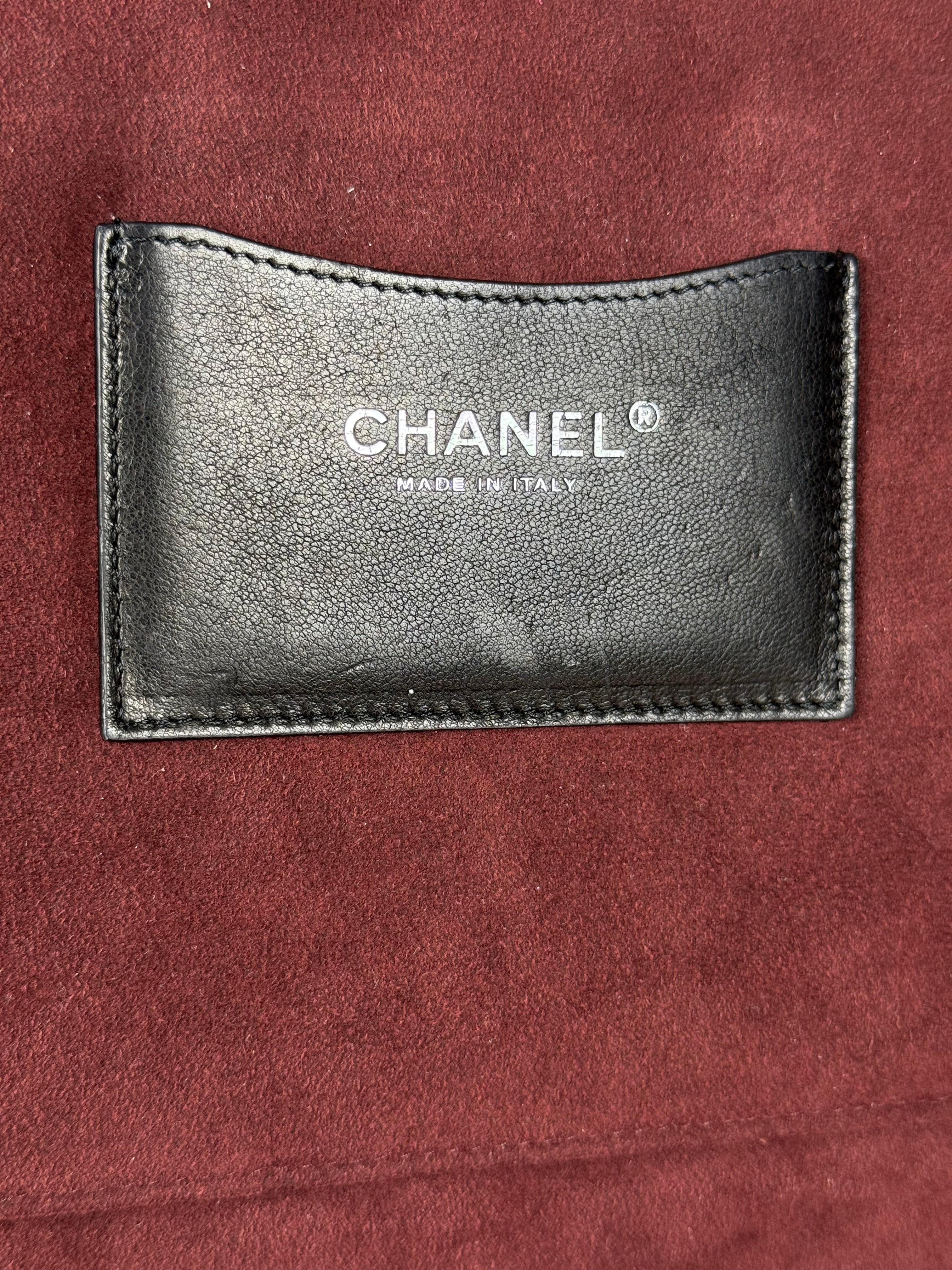 Chanel Black Quilted Caviar Leather Tablet Clutch Case