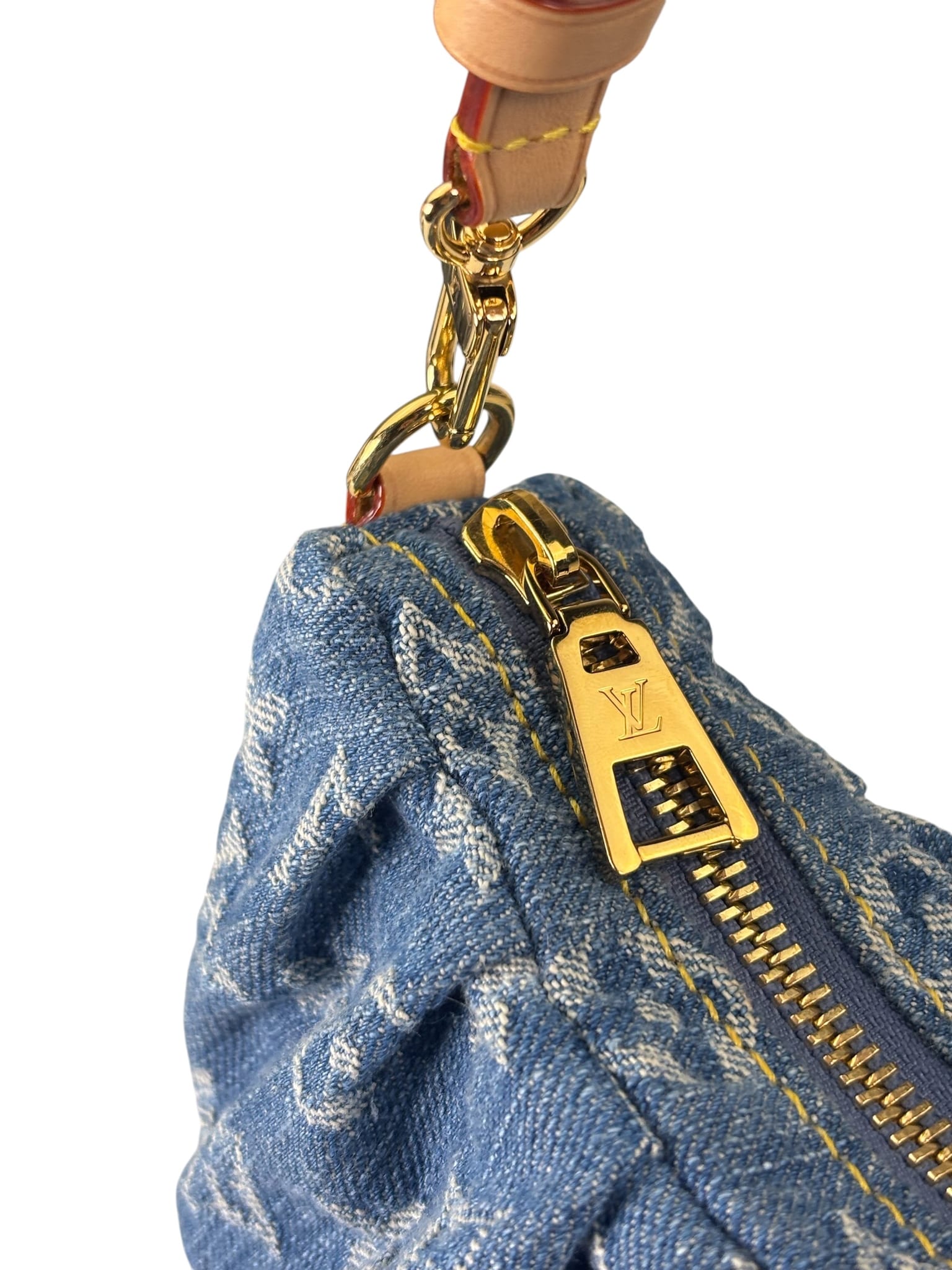 Louis Vuitton Blue Denim/Leather Trim Pochette