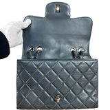 Chanel Dark Grey Quilted Leather Loop Flap Bag 2014