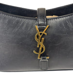 Yves Saint Laurent Black Leather Mini Le 5 À 7 Hobo Bag