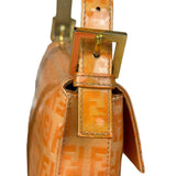 Fendi Vintage Orange Zucca Mamma FF Monogram Baguette