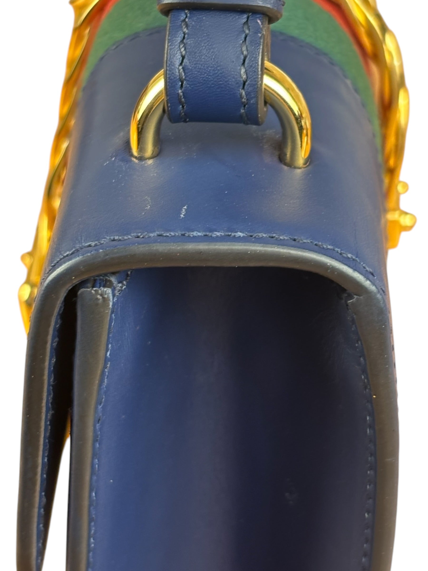 Gucci Navy Blue Sylvie Leather Crossbody Bag