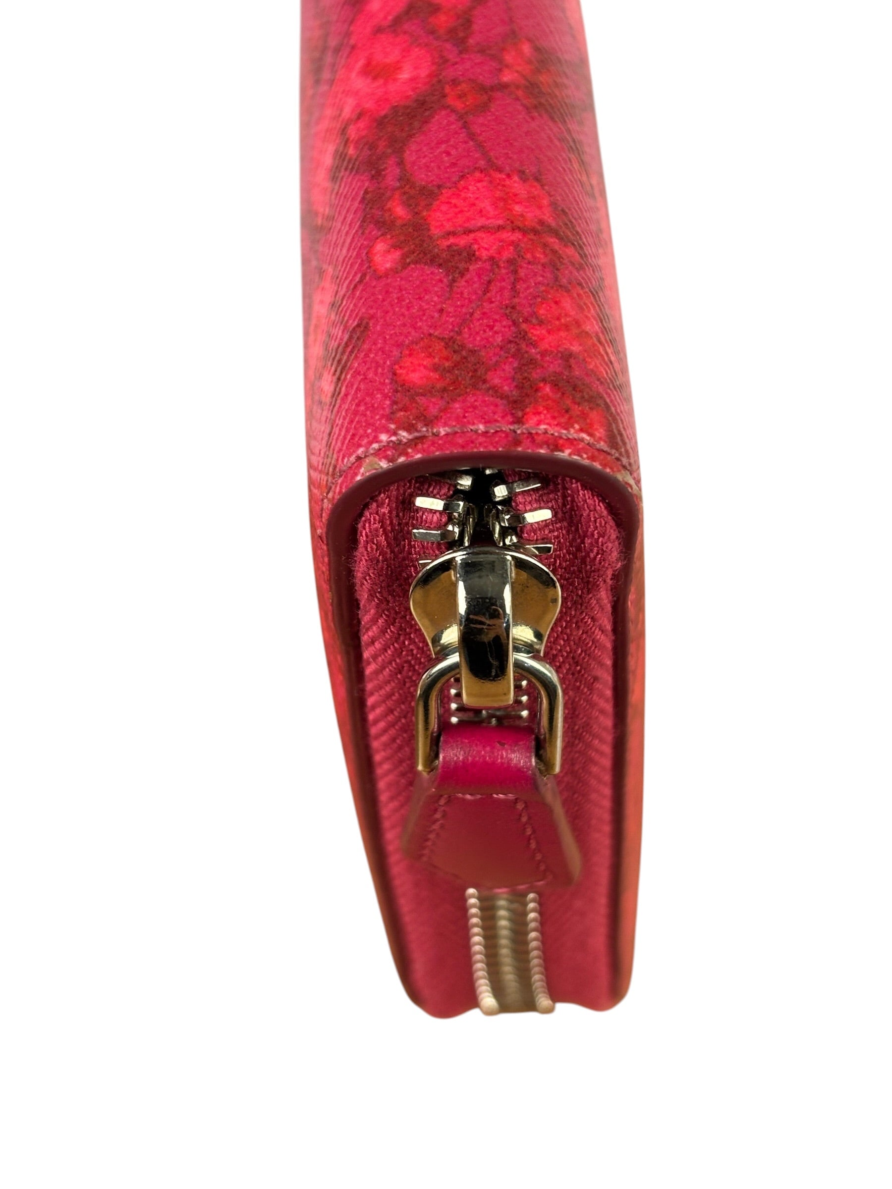 Givenchy Pink Leather Floral Zip-Around Wallet
