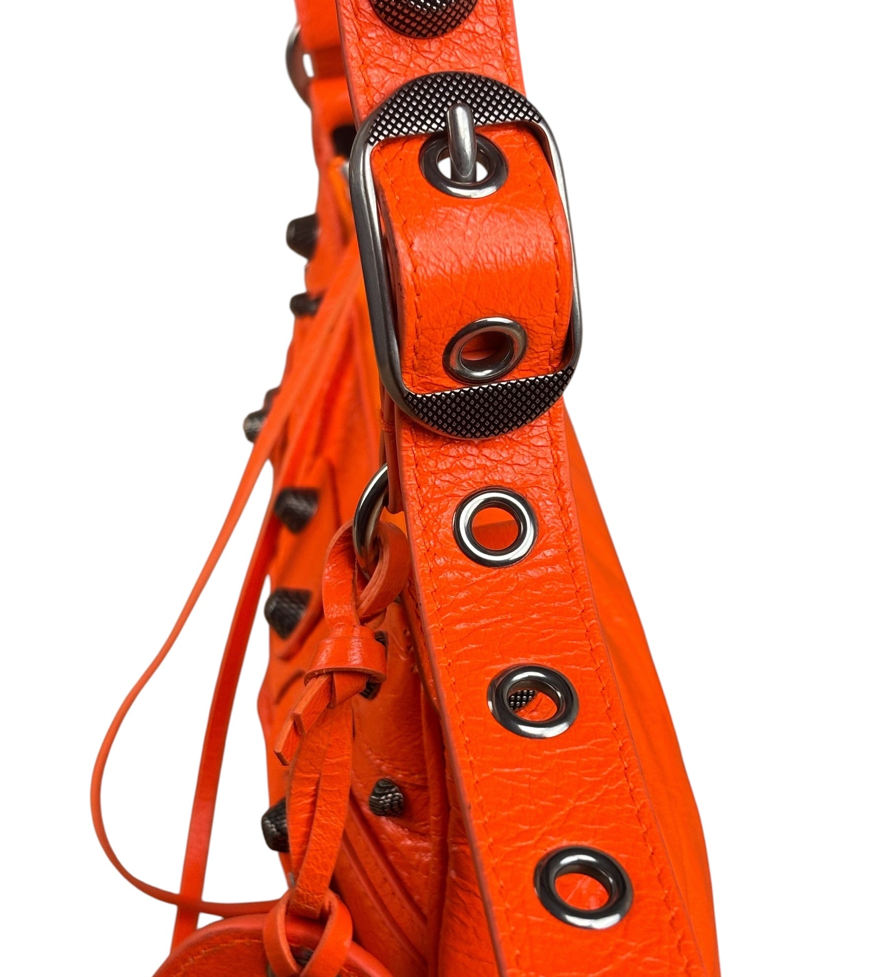 Balenciaga Orange Leather XS Le Cagole Shoulder Bag