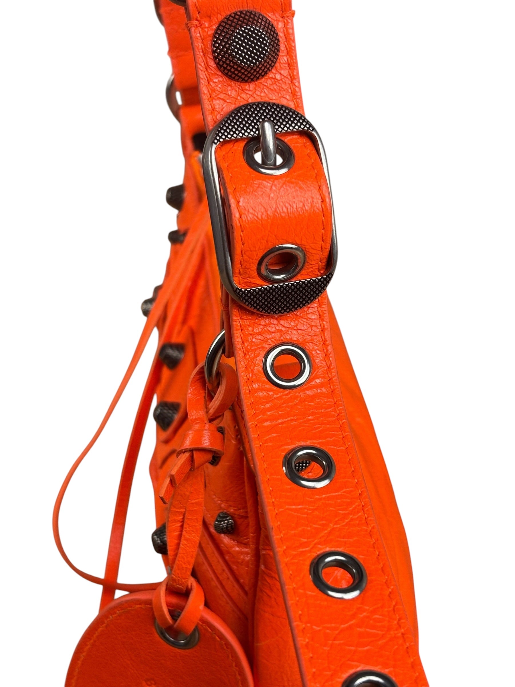 Balenciaga Orange Leather XS Le Cagole Shoulder Bag