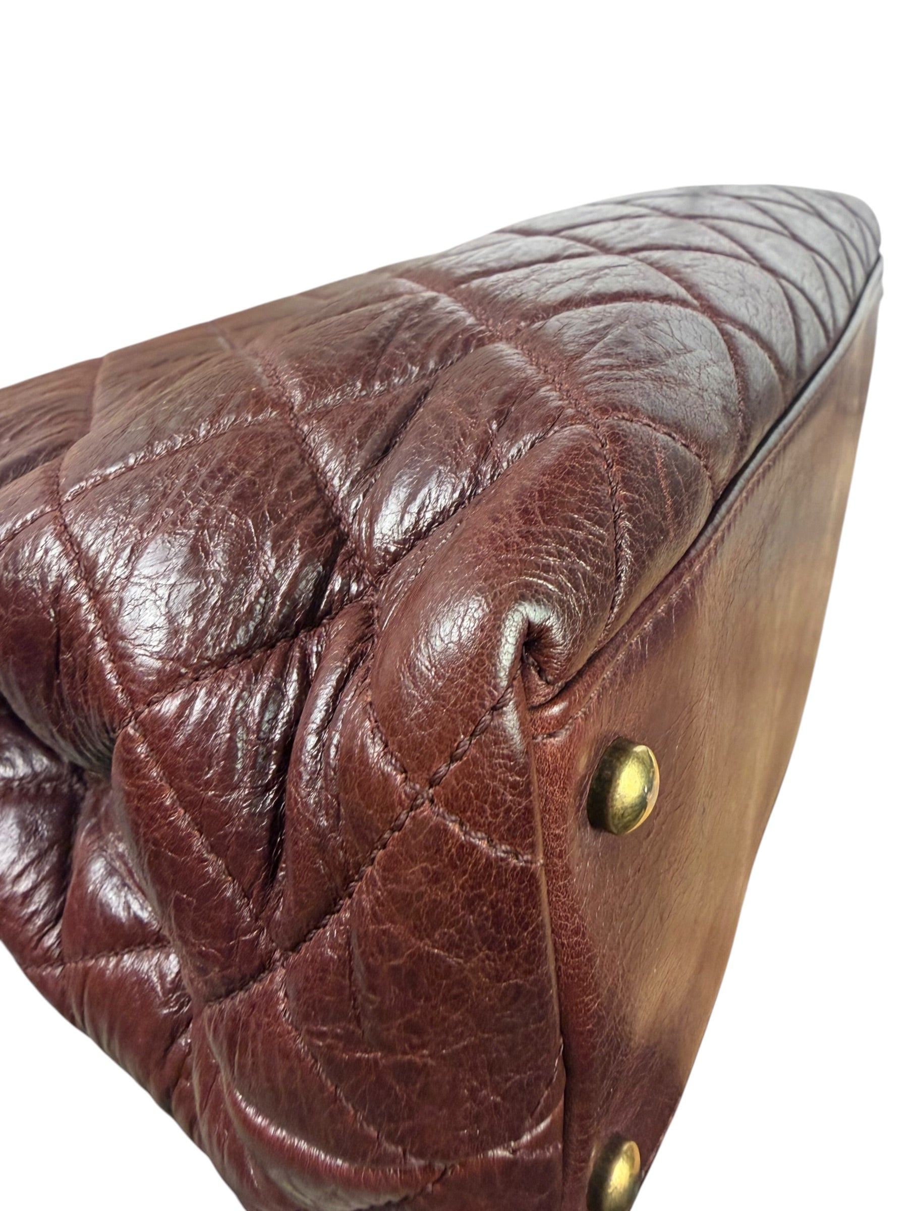 Chanel Burgundy Quilted Leather Portopello Bowler Bag 2014