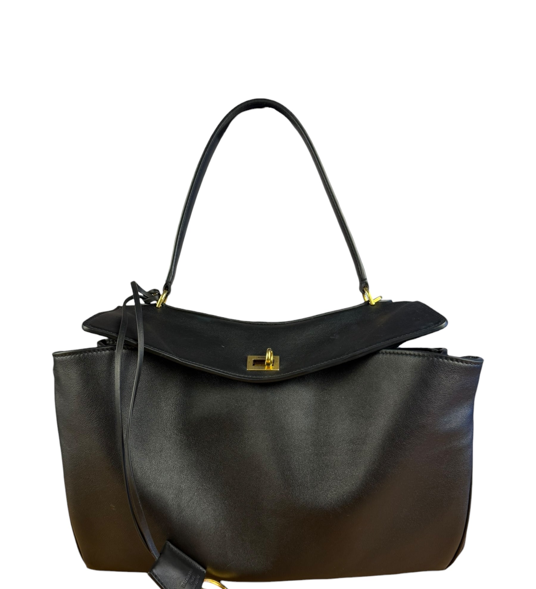 Balenciaga Medium Rodeo Leather 2Way Handbag Black