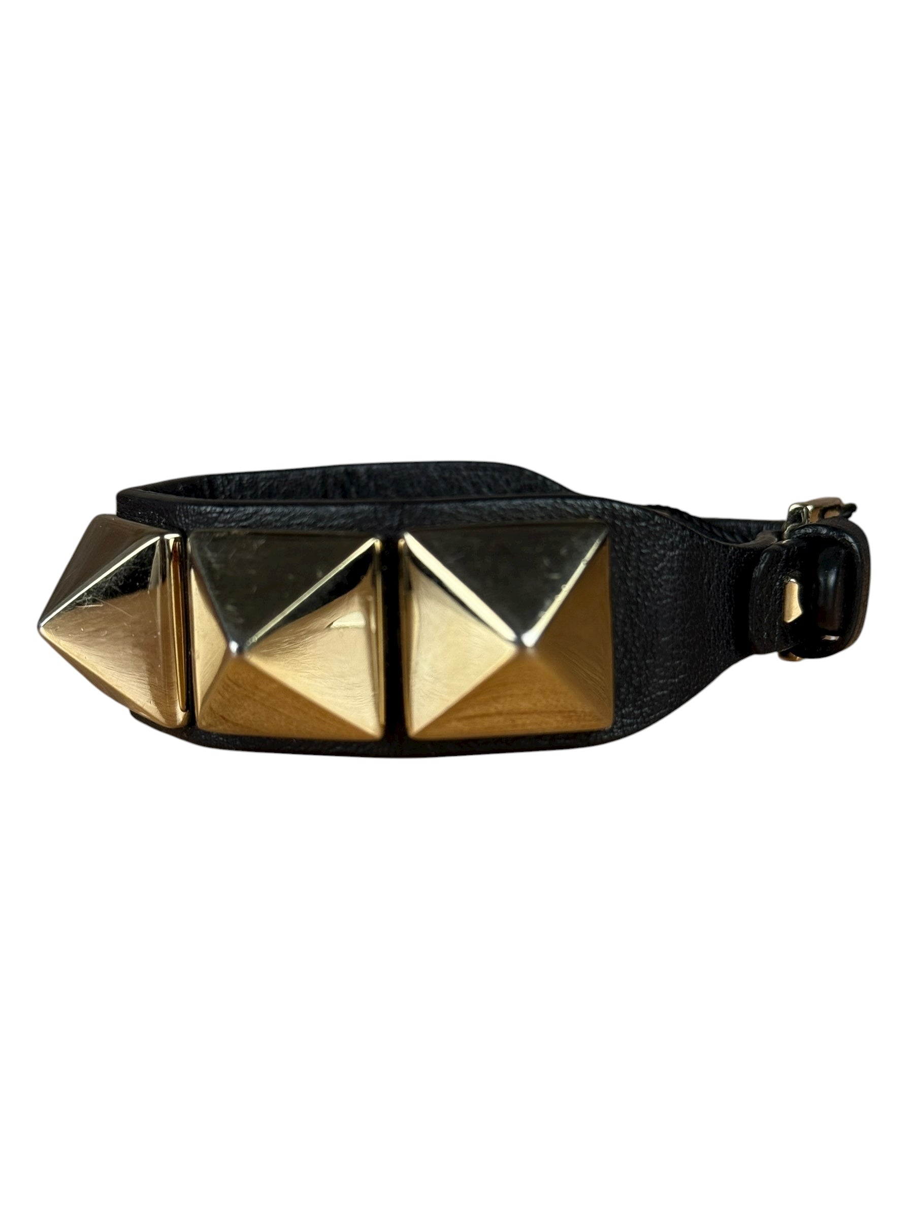 Valentino Stud Pyramid Leather Bracelet