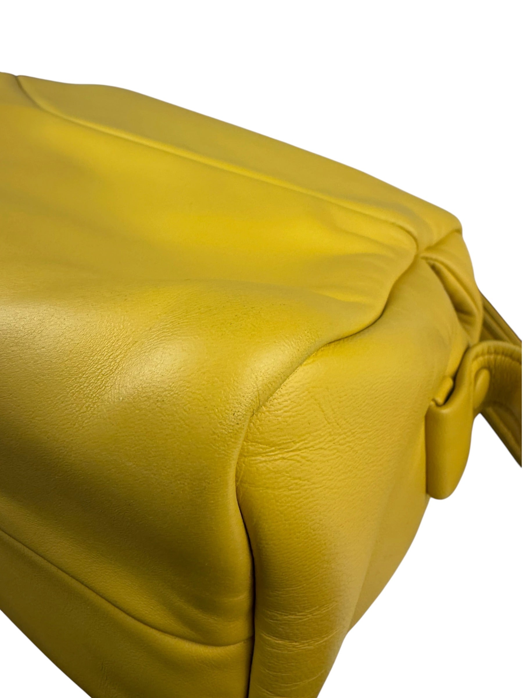 Prada Yellow Leather Padded Nappa Signaux Shoulder Bag
