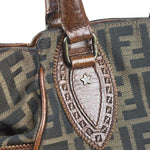 Fendi Vintage Leather Trim Zucca Etnico/Du Jour Tote Bga