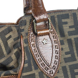 Fendi Vintage Leather Trim Zucca Etnico/Du Jour Tote Bga