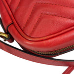 Gucci Red Leather Marmont Small Camera Bag