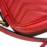 Gucci Red Leather Marmont Small Camera Bag