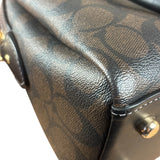 Coach Brown/Black Canvas Mini Darcie Carryall Two-Way Bag