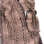 Burberry Purple Leather Ruffled Lowery Bag