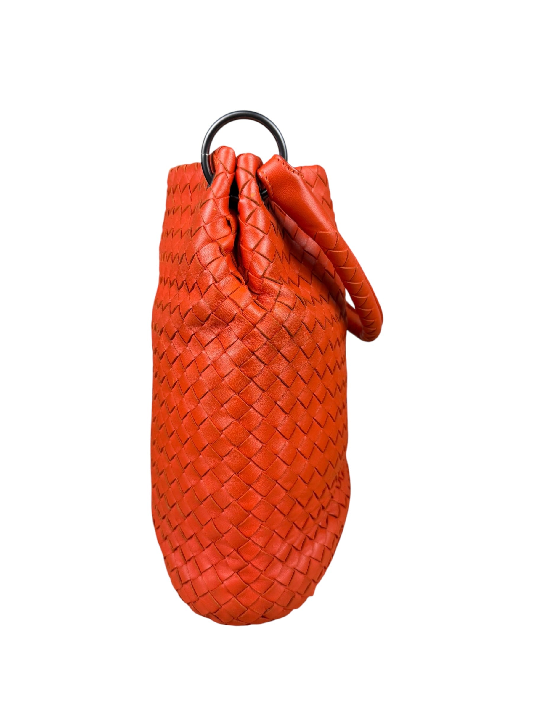 Bottega Veneta Sunset Orange Intrecciato Leather Hobo Tote