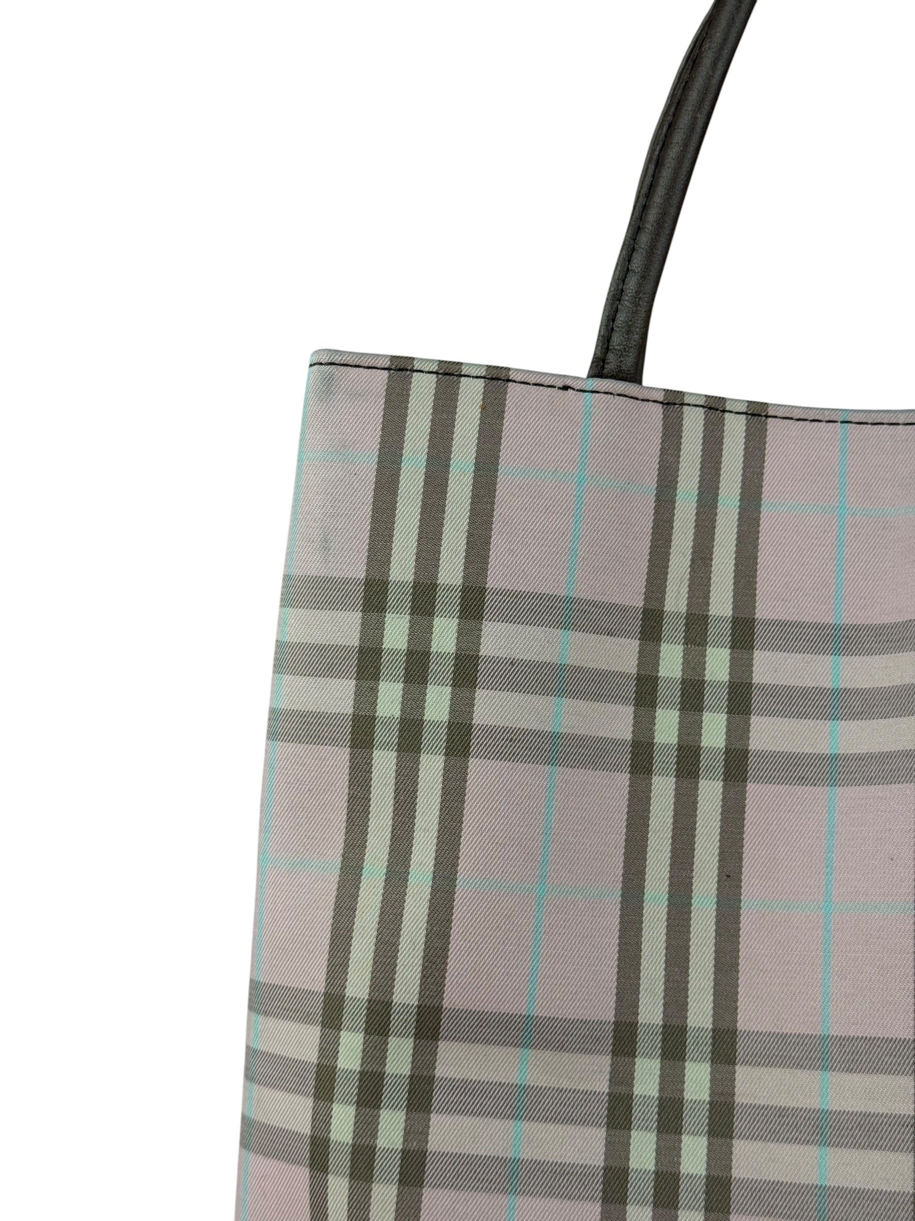 Burberry Vintage Light Pink Check Long Tote Bag