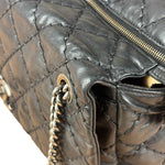 Chanel Black Leather Paris Moscow Flap/Chain Shoulder Bag 2005