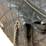 Chanel Black Leather Paris Moscow Flap/Chain Shoulder Bag 2005